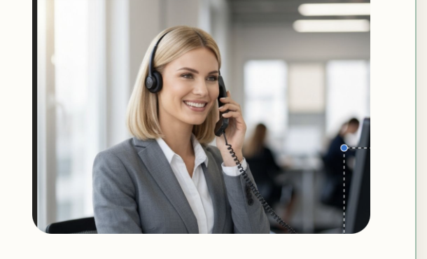 Professional receptionist answering calls